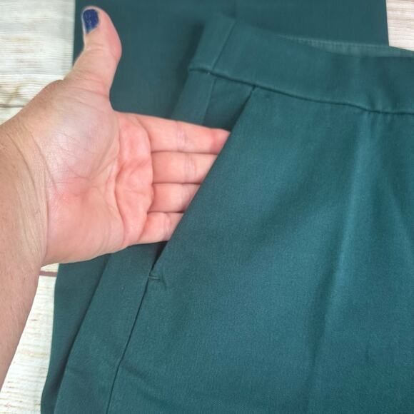 J. Crew Kelsey Flair Pants Dark Green High Rise Cropped - Picture 3 of 6